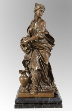 Live statue of woman