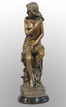 Shy Nude Female Sculpture