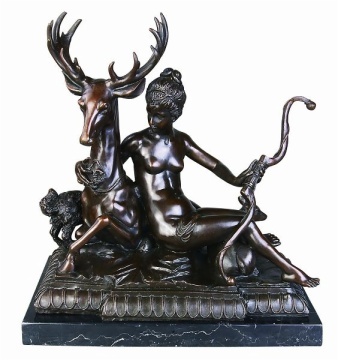 Royal Nude Lady with Deer