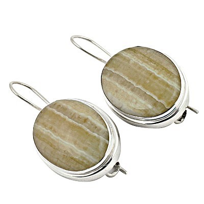 Latest White Agate Round Earrings