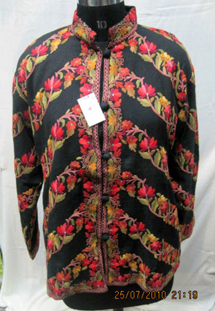 Woolen Jacket - Wool, Black | Floral Embroidery, Warmth, Style, Comfort, Durability, Soft, Elegant