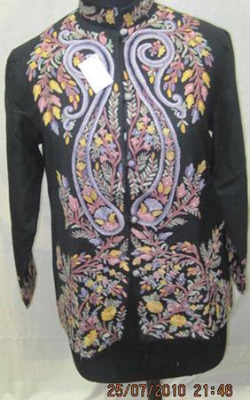 Woolen Jacket - Wool, Medium, 28 Inch Length, Black | Hand Embroidery, Warmth, Softness, Comfort, Durability, Elegance