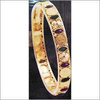 Pearl Studded Gold Bangle