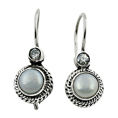 Exclusive 925 Cubic Zirconia Pearl Silver Earrings