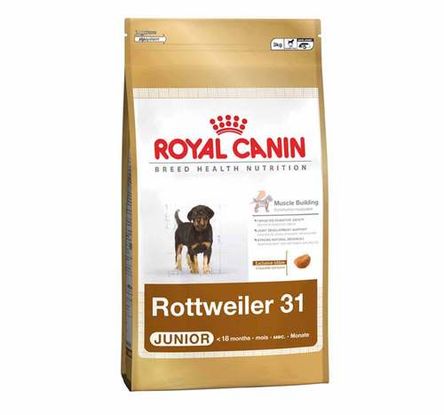 Royal Canin Rottweiler Junior - 3kg, 12kg Bags | Muscle Building, Joint Support, Digestive Safety, Skeleton Growth