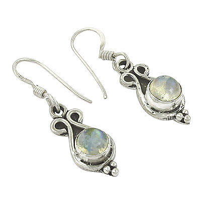 Lovely Rainbow Moonstone Sterling Silver Earrings