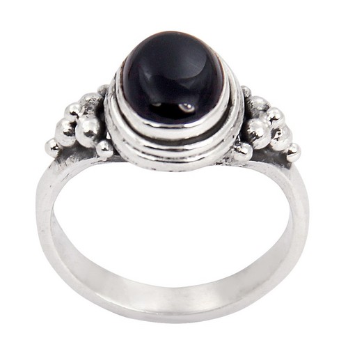 Nightlife Black Onyx Gemstone Silver Ring