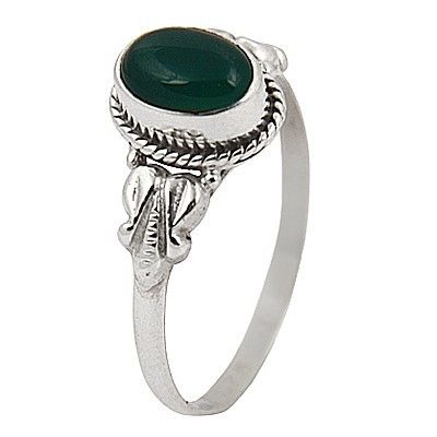 Indian Designer Silver Jewelry,Green Onyx Gemstone Ring