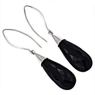 Valuable 925 Sterling SilverEarrings With Black Onyx