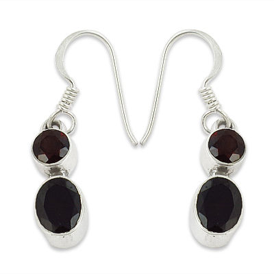 Garnet Gemstone Silver Earring Jewellery Latest Silver Jewellery