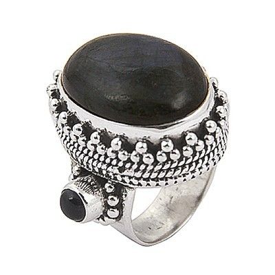 HOT Luxury Fashionable Amethyst & Labradorite Gemstone Silver Ring