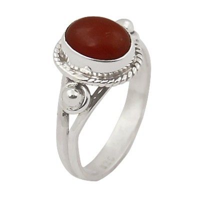 Feminine Unique Design,Carnelian Gemstone Silver Ring