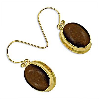 Latest Style Silver Earrings With Tiger Eye