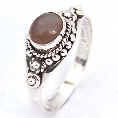 Traditional Rainbow Gemstone Silver Ring