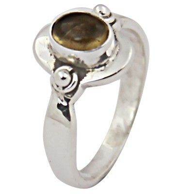 Famous Designer Citrine Gemstone Silver Ring