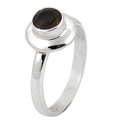 Dazzling Smokey Quartz Gemstone Silver Ring