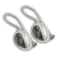 Fashionable Amethyst Silver Gemstone Earrings