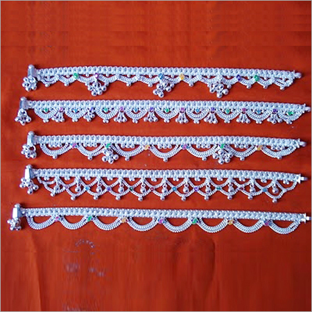 Fancy Silver Anklets