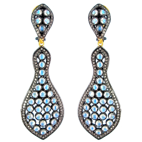 Sterling Silver Gold Gemstone Earrings