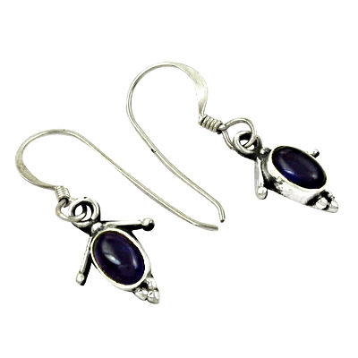 Cute 925 Sterling Silver Amethyst Gemstone Earrings