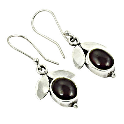 Bold & Beautiful Garnet Gemstone Silver Earrings  