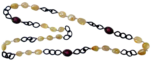 Diamond Gemstone Balls Chain Necklace