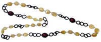 Diamond Gemstone Balls Chain Necklace 
