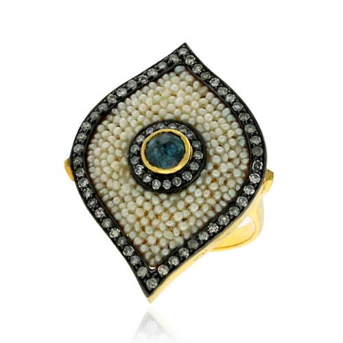 Pearl Pave Diamond Ring