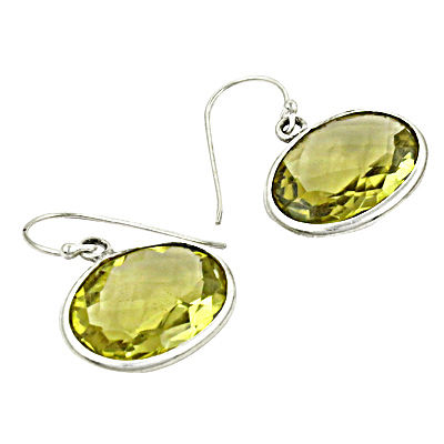 Special Design Lemon Quartz Gemstone Silver Earrings