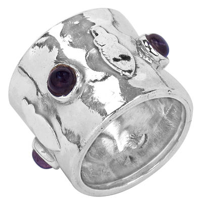 Top Quality Amethyst Gemstone Silver Ring