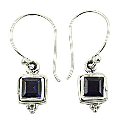 Graceful Glamours Iolite Gemstone Silver Earrings 