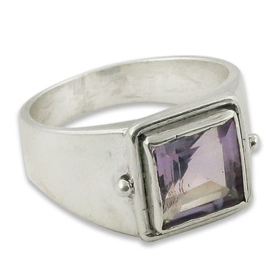 Fashion Accessories Amethyst Gemstone Silver Ring