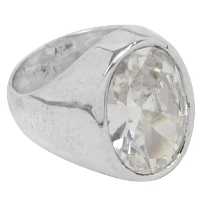 Classic Crystal Gemstone Silver Ring