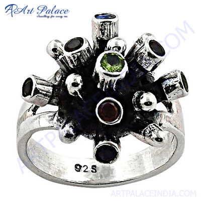 Royal Multi Stone 925 Sterling Silver Ring