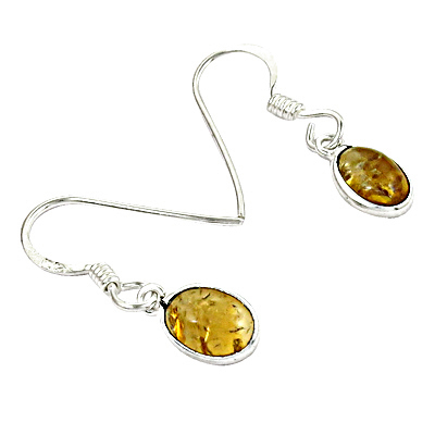 New Fashionable Golden Rutil Gemstone Silver Earrings 