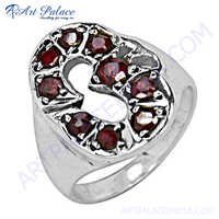 Excellent New Silver Garnet  Ring