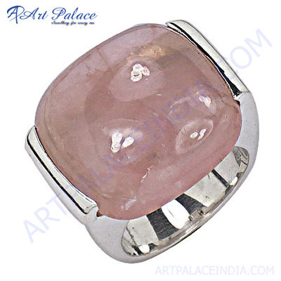 Cool Rose Quartz Silver Ring