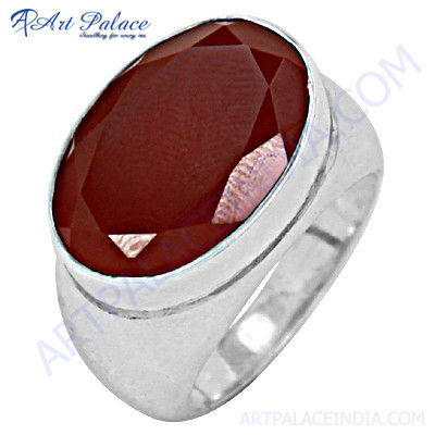 New Antique Red Onyx  Silver Ring