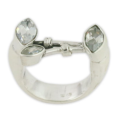 Popular Design Cubic Zirconia Gemstone Silver Ring