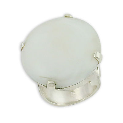 Handmade Bone Gemstone Silver Ring