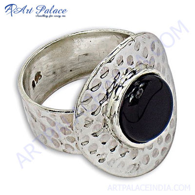 Hot Sale Silver Ring With Black Onyx