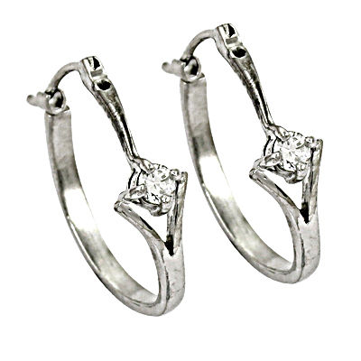 Royal  925 Sterling Silver CZ Gemstone Earrings 