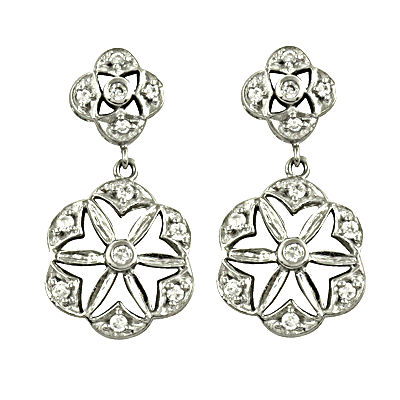 High Quality Cubic Zirconia Gemstone Silver Earrings  