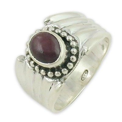 Unique Designer Ruby Gemstone Silver Ring