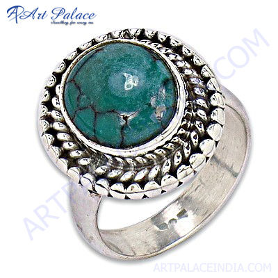 Cool Turquoise  Silver Ring