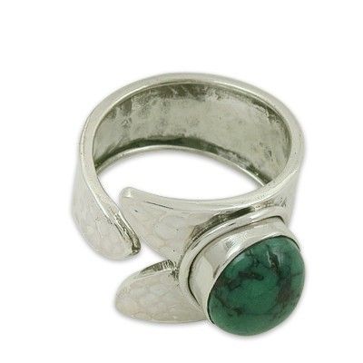Fashionable Turquoise Gemstone Silver Ring