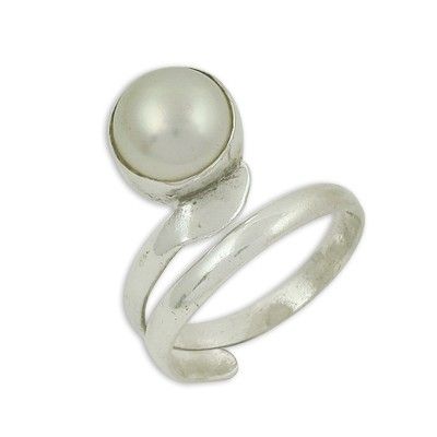 Festive Jewelry Pearl Gemston Silver Ring