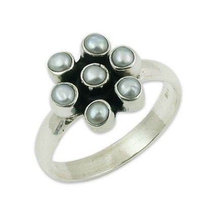 Pearl Flower 925 Sterling Silver Ring