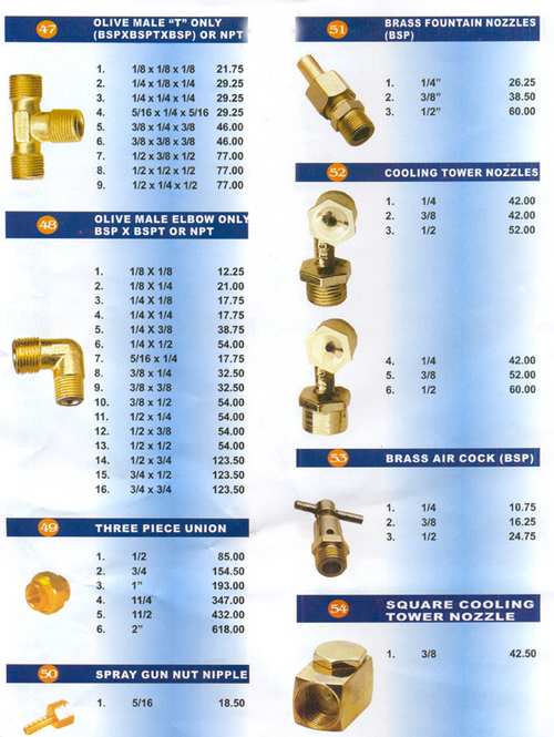 Brass Pipe Fittings and Compression Fittings