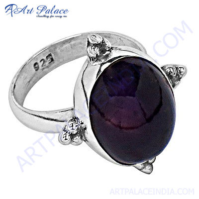 Popular Design Amethyst Silver Gemstones Ring